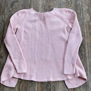 Pink mixed media sweater